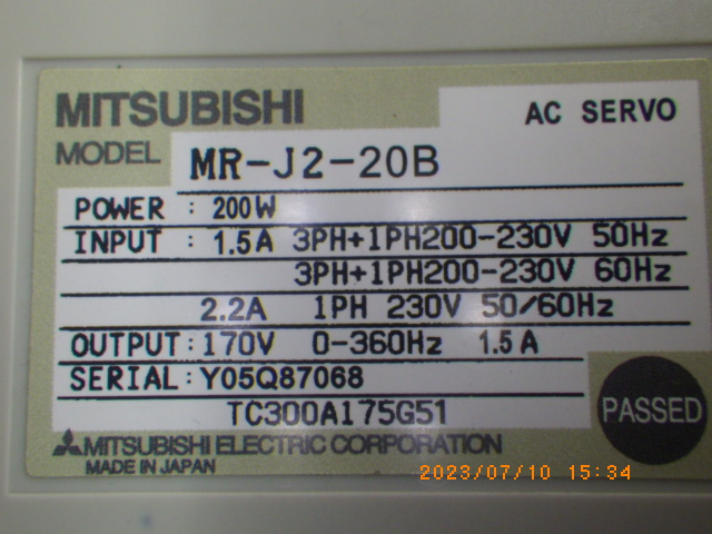 MR-J2-20Bの名盤写真