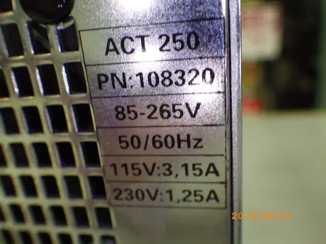 アルカテル Alcatel ACT250 銘板写真(2/2)