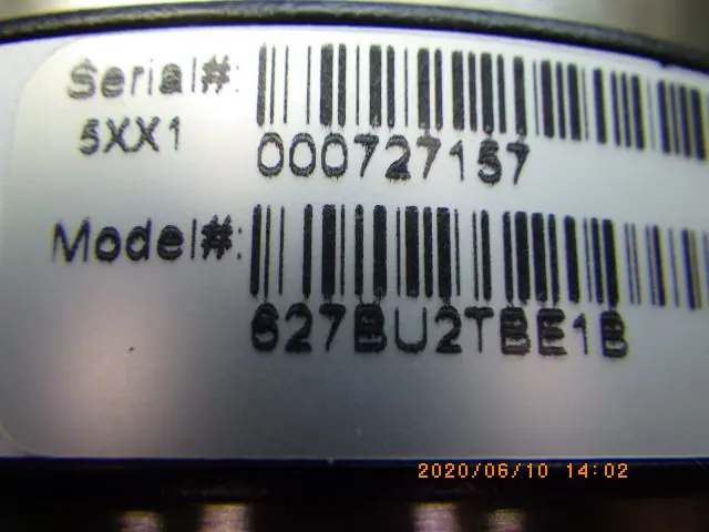 MKS 627BBU2TBE1B 銘板写真(2/2)