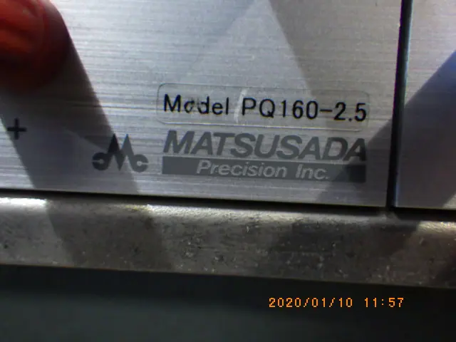 松定プレシジョン Matsusada PQ160-2.5 銘板写真(2/2)