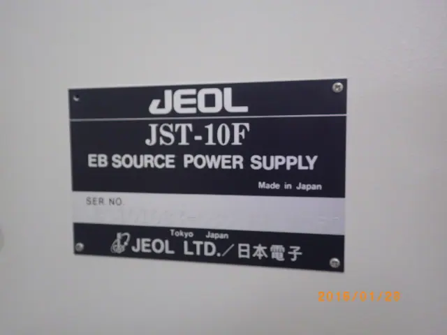 日本電子 Jeol JST-10F 銘板写真(2/2)