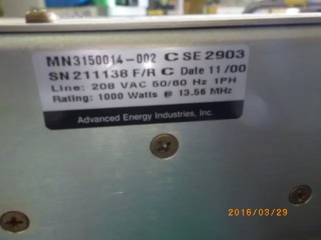 RF POWER PRODUCTS RF10S 銘板写真(2/2)