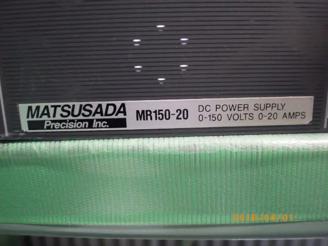 松定プレシジョン Matsusada MR150-20 銘板写真(2/2)