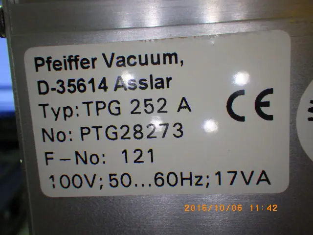 ファイファー Pfeiffer TPG252A 銘板写真(2/2)