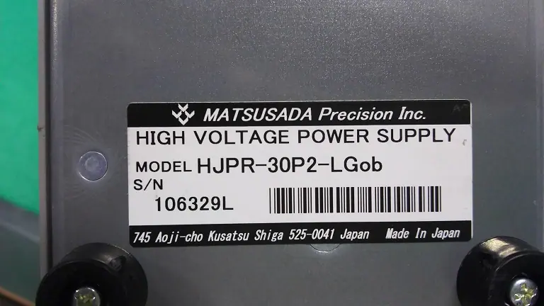 松定プレシジョン Matsusada HJPR-30P2-Lgob 銘板写真(2/2)