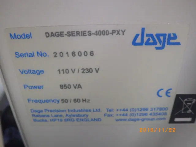 dage 4000PXY 銘板写真(2/2)