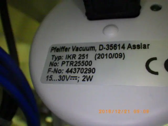 ファイファー Pfeiffer IKR251 銘板写真(2/2)