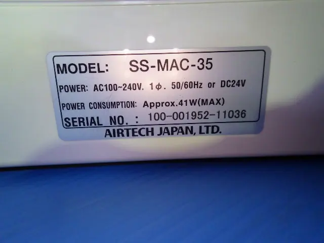 日本エアーテック Airtech SS-MAC-35 銘板写真(2/2)