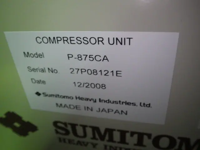 住友重機械工業 Sumitomo Heavy Industries P-875CA 銘板写真(2/2)