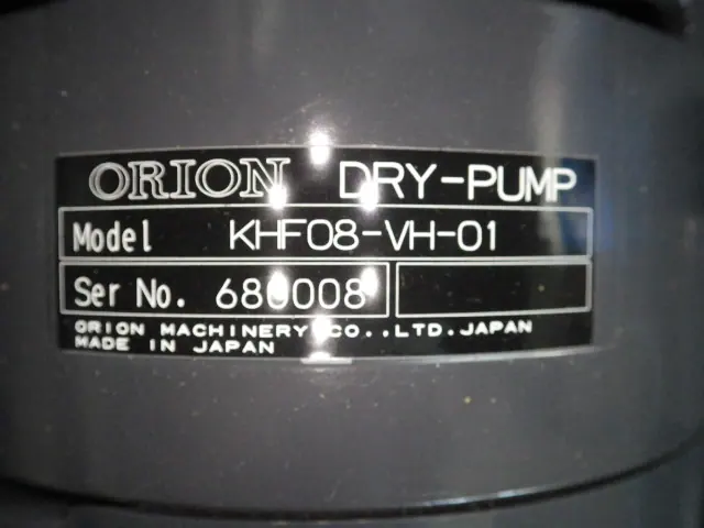 オリオン機械 Orion KHF08-VH-01 銘板写真(2/2)