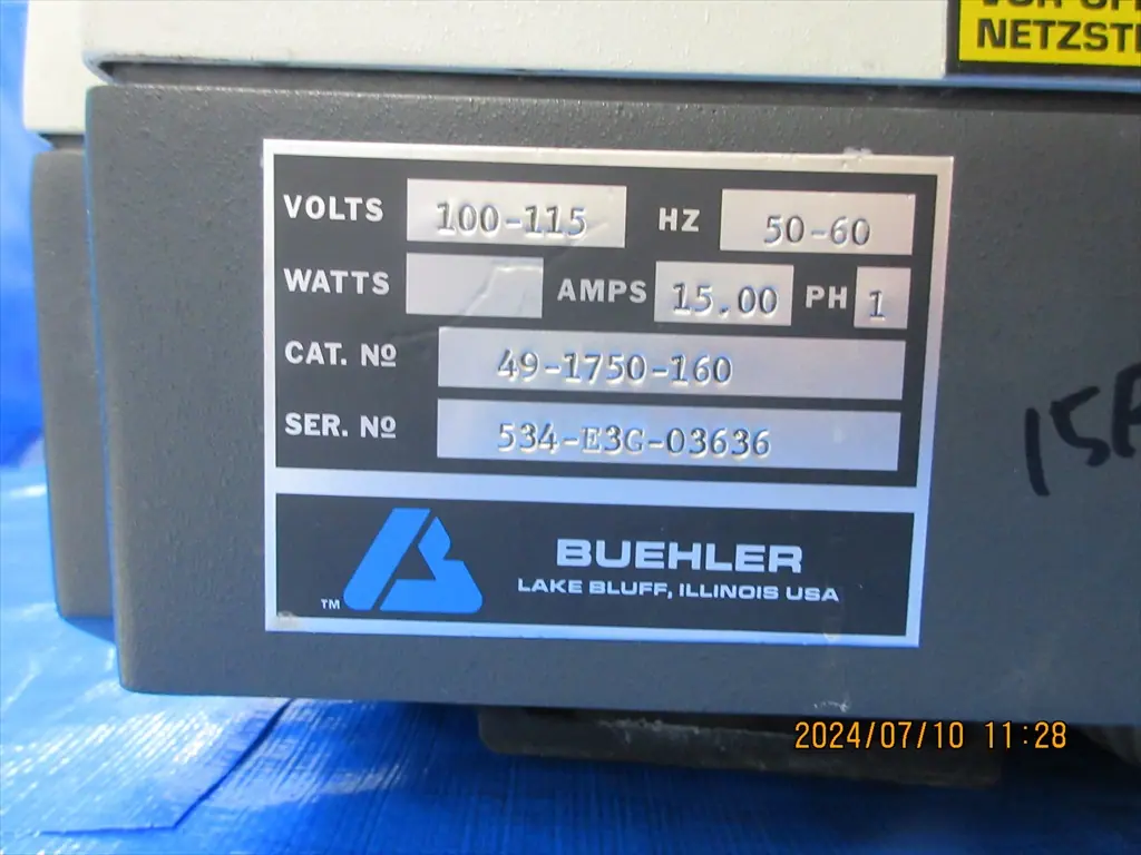 ビューラー BUEHLER ECOMET3 銘板写真(2/2)