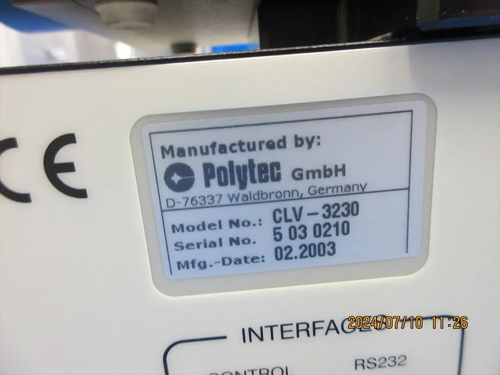 Polytec CLV-3230 銘板写真(2/2)