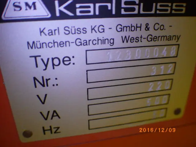 KarlSuss MA-6 銘板写真(2/2)