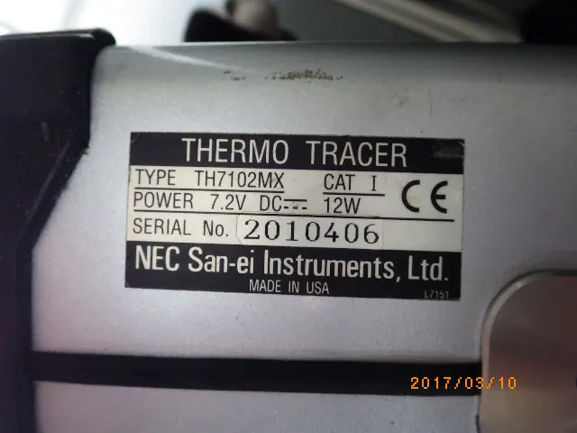 日本アビオニクス AVIO TH7102MX 銘板写真(2/2)