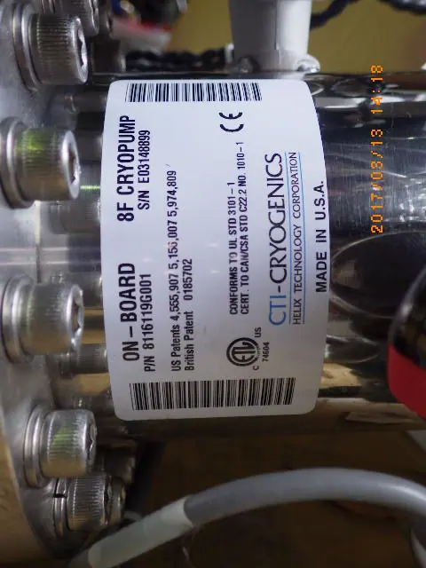CTI-CRYOGENICS ON-BOARD 8F 銘板写真(2/2)