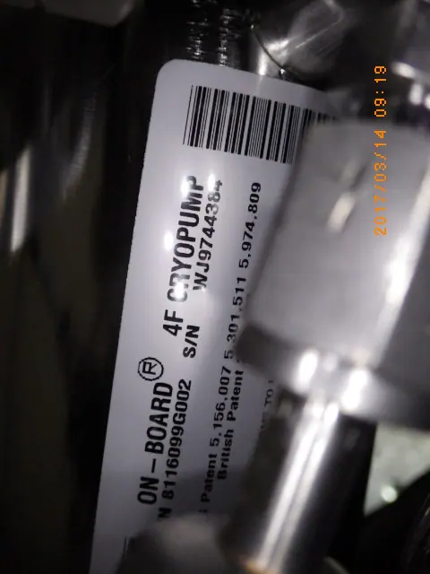 CTI-CRYOGENICS ON-BOARD 4F 銘板写真(2/2)