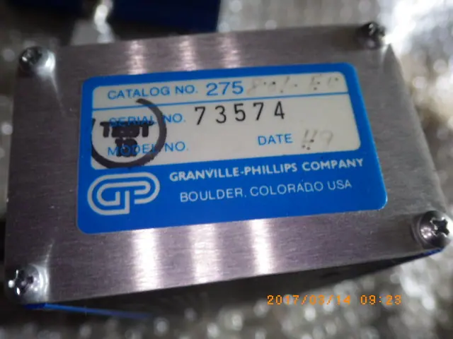 Granville-Phillips No275 銘板写真(2/2)