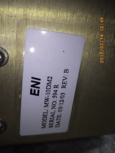 Eni MW-10DM2 銘板写真(2/2)