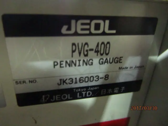 日本電子 Jeol PVG-400 銘板写真(2/2)