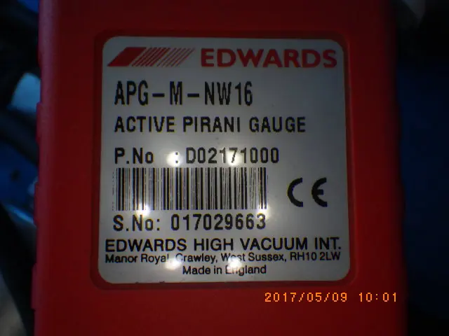 エドワーズ Edwards APG-M-NW16 銘板写真(2/2)