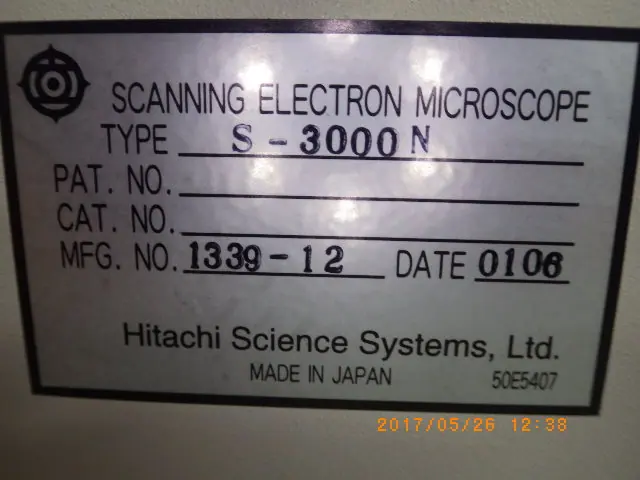 日立 Hitachi S-3000N 銘板写真(2/2)
