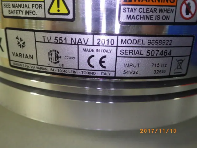 バリアン Varian TV551 NAV 銘板写真(2/2)