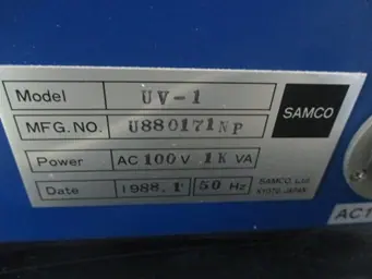 サムコ Samco UV-1 銘板写真(2/2)