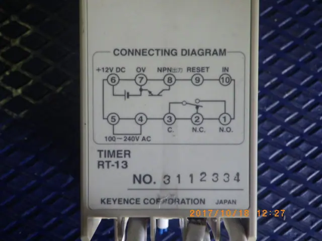 キーエンス Keyence RT13 銘板写真(2/2)