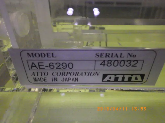 アトー ATTO AE-6290 銘板写真(2/2)