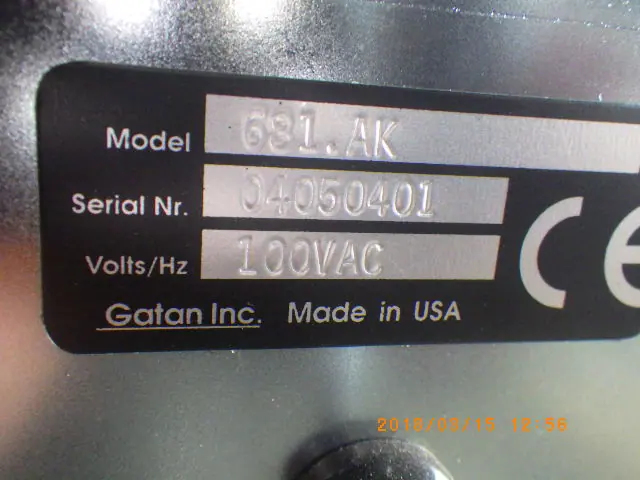 Gatan Model681 銘板写真(2/2)
