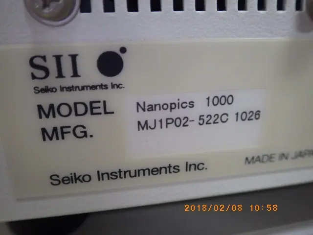 セイコーインスツル SII Nanopics1000 銘板写真(2/2)