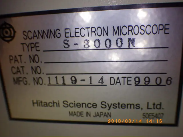 日立 Hitachi S-3000N 銘板写真(2/2)