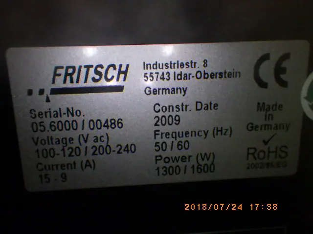 FRITSCH ClassicLine 銘板写真(2/2)