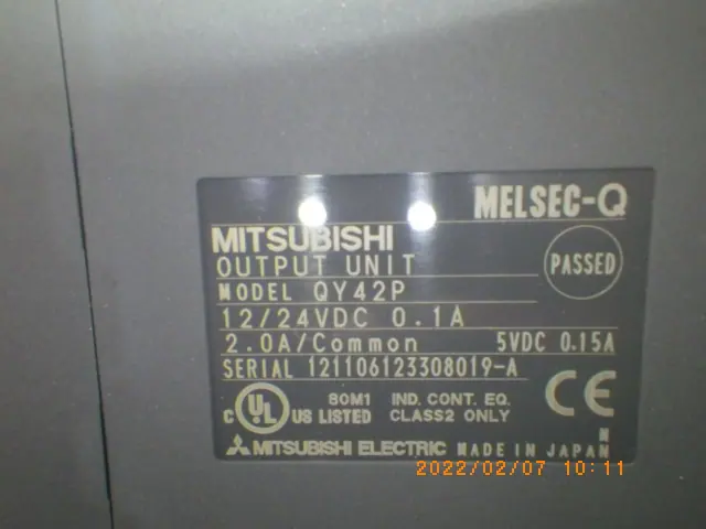 三菱電機 Mitsubishi QY42P 銘板写真(2/2)