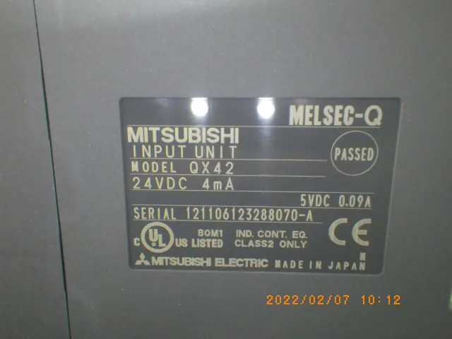 三菱電機 Mitsubishi QX42 銘板写真(2/2)