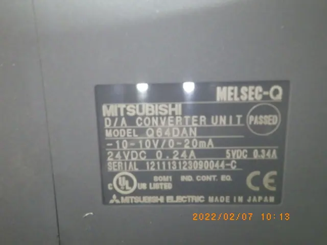 三菱電機 Mitsubishi Q64DAN 銘板写真(2/2)