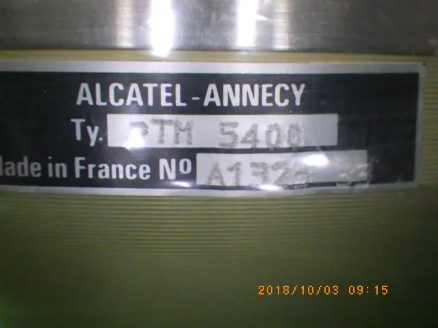 アルカテル Alcatel PTM5400 銘板写真(2/2)