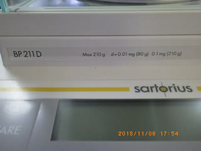 ザルトリウス Sartorius BP211D 銘板写真(2/2)