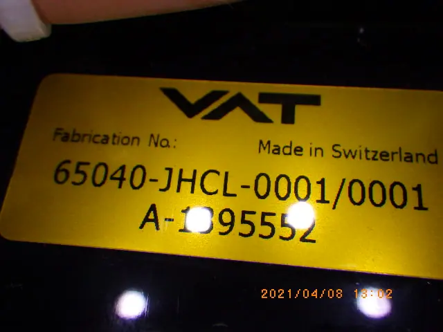 VAT 65040-JHCL-0001/0001 銘板写真(2/2)