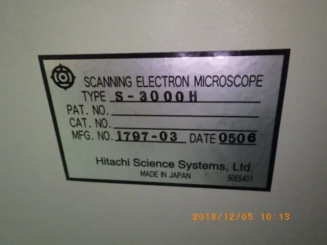 日立 Hitachi S-3000H 銘板写真(2/2)