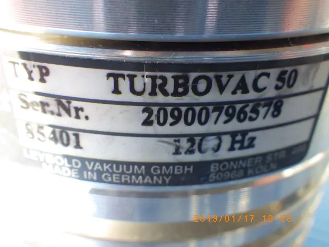 ライボルト Leybold TURBOVAC50 銘板写真(2/2)