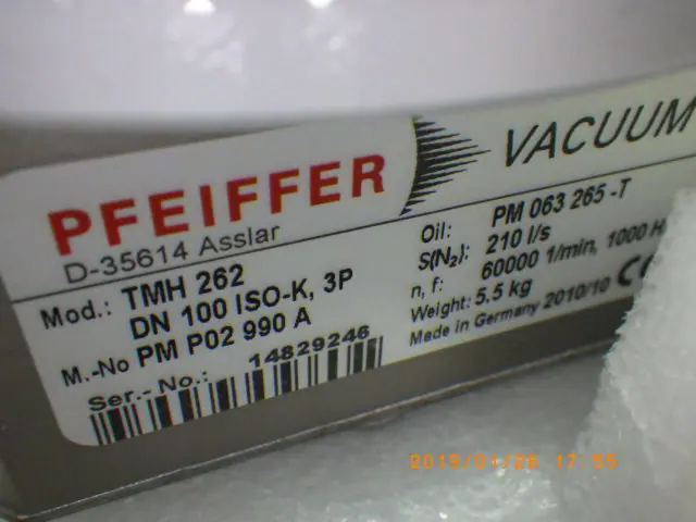 ファイファー Pfeiffer TMH262 銘板写真(2/2)