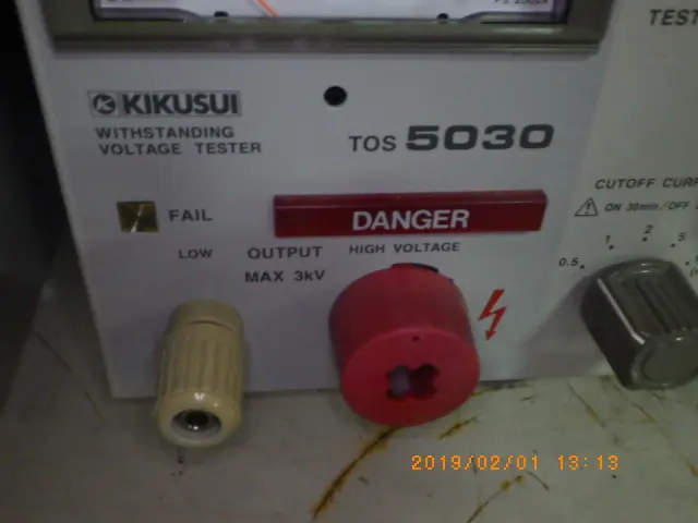 菊水電子工業 Kikusui TOS5030 銘板写真(2/2)