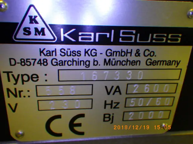 KarlSuss MA-6 銘板写真(2/2)
