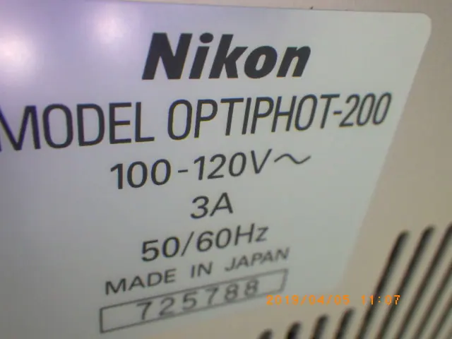 ニコン Nikon OPTIPHOT-200 銘板写真(2/2)