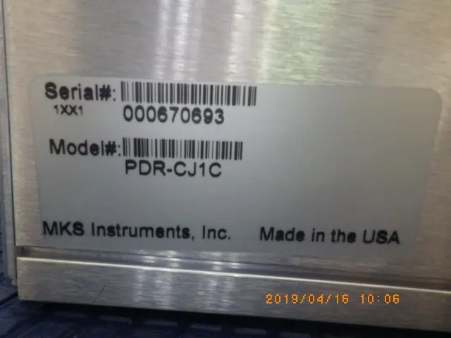 MKS PDR-CJ1C 銘板写真(2/2)