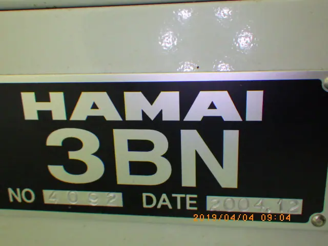 浜井産業 HAMAI 3BN 銘板写真(2/2)