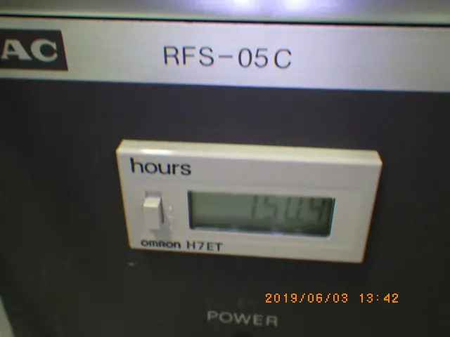 アルバック Ulvac RFS-05C 銘板写真(2/2)