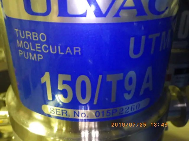 アルバック Ulvac UTM150/T9A 銘板写真(2/2)
