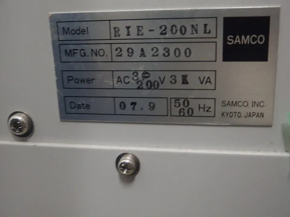 サムコ Samco RIE-200NL 銘板写真(2/2)